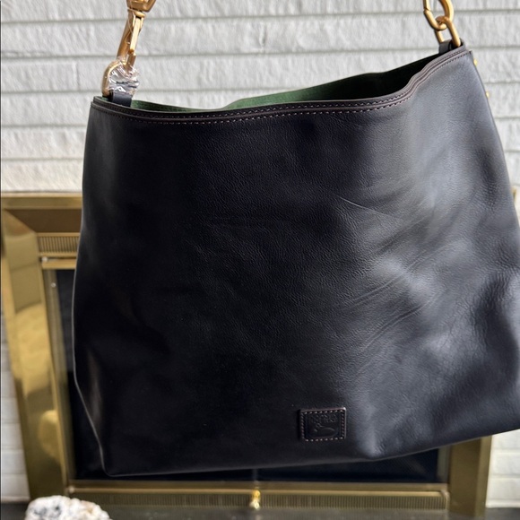 Dooney & Bourke Black Leather Shoulder Bag with Gold Accents - Picture 5 of 10
